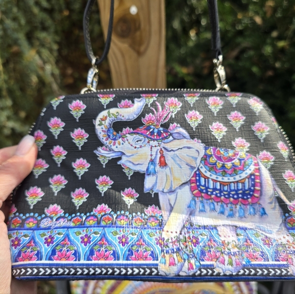 Brighton Mini Colorful Elephant Print Women's  Crossbody Bag - Picture 4 of 10